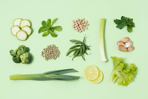Top view assortment fresh vegetables
