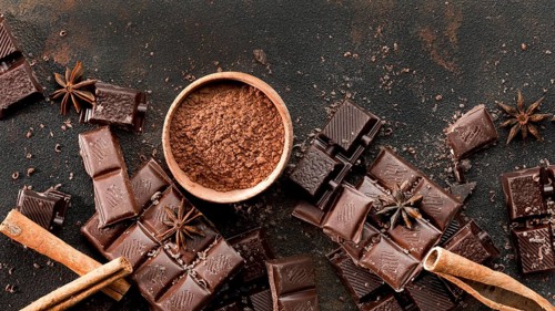 Top view delicious chocolate concept