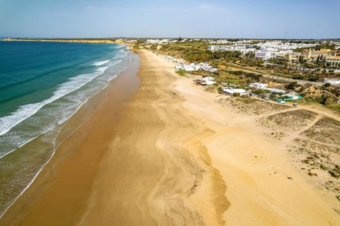 Playa de La Fontanilla beach from the air