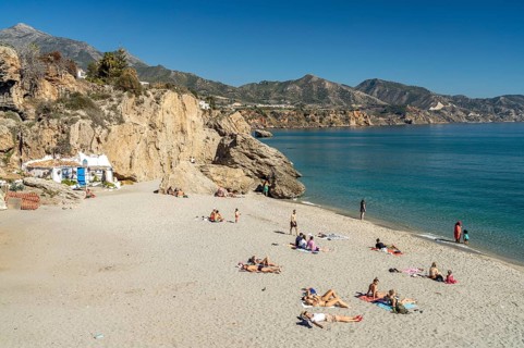 At the beach Playa de la Calahonda in Nerja