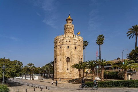 The historic Torre del Oro tower in Seville