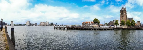 Panorama Grote Kerk and city view Dordrecht