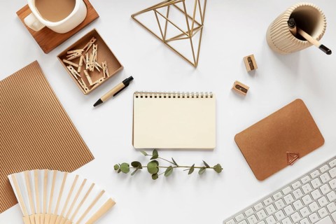 Assortment natural material stationery