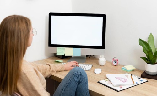 Woman desk working