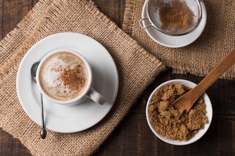 Cappuccino coffee burlap cloths