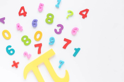 Colourful math numbers pi symbol