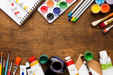 Frame stationary items creativity art studio