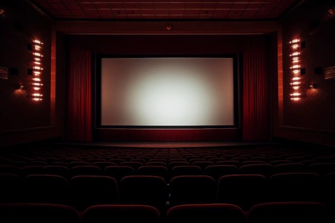 Cinema hall with big screen