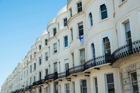 Row of houses in Brighton and Hove