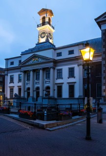 Dordrecht City Hall in the blue hour