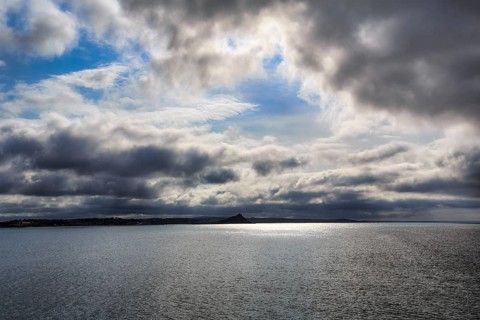 Dark clouds over the coast of Marazion
