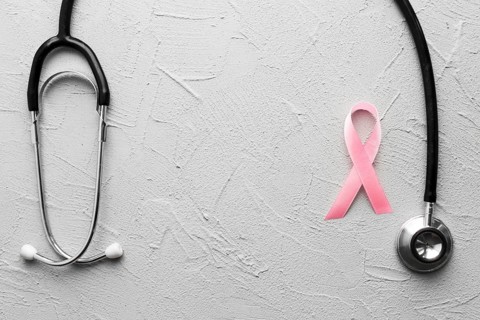 Pink ribbon black stethoscope plaster