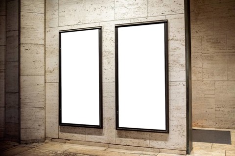 Mock up billboards wall