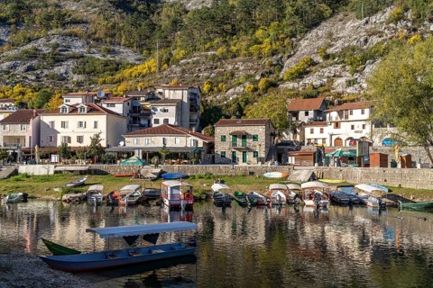 Excursion boats on the river Crnojevic in Rijeka Crnojevica