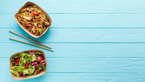 Fresh salad chinese dish with