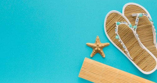 Top view summer slippers with