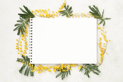Notebook with spring flowers