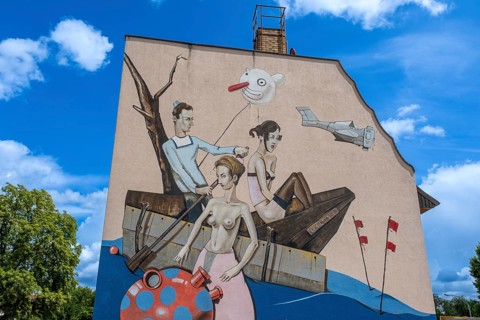 Painted house gable