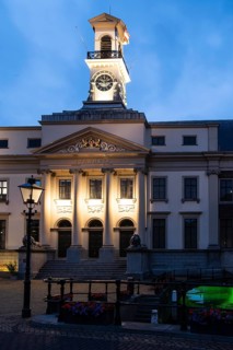 Dordrecht City Hall in the blue hour