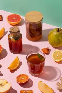 Arrangement with delicious fermented drinks