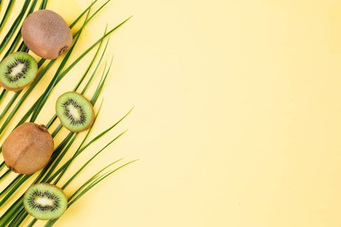 Fresh green plant leaves kiwi