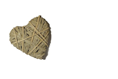 Braided heart isolated on a white background