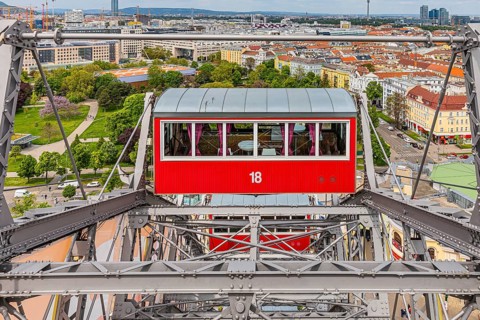 Red wagon of the Vienna Giant Ferris Wheel