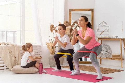 Kids adult training with resistance band