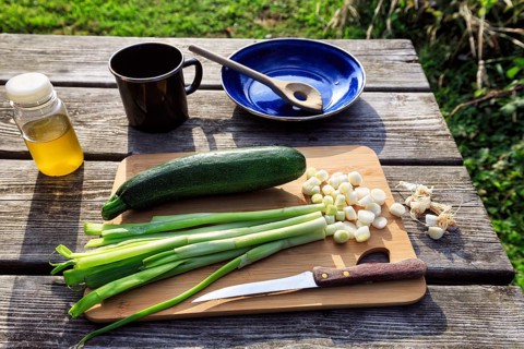 Vegetables on wooden board