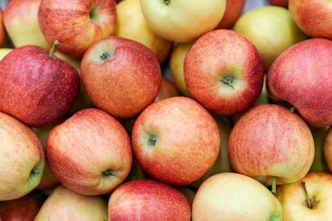 Top view bunch apples