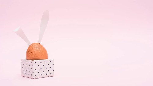Easter egg with bunny ears box