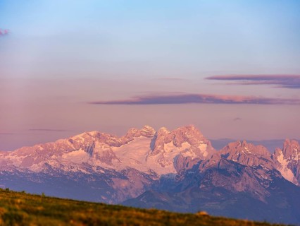 Glaciated massif of the Hohes Dachstein in the evening light