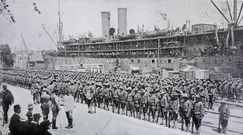American troops after disembarking