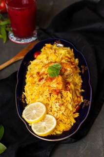 Chicken rice cooked indian style
