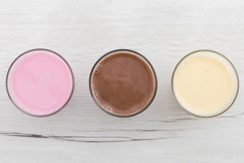Top view assortment smoothies