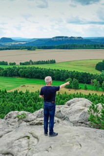 View from Rauenstein into the Elbe Sandstone Mountains