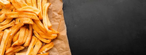 Top view french fries paper with