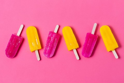 Top view flavored ice cream sticks