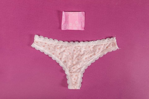 Top view panties with sanitary towel