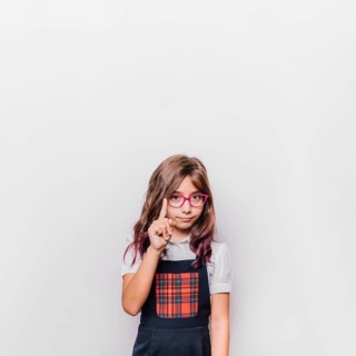 Girl pointing up