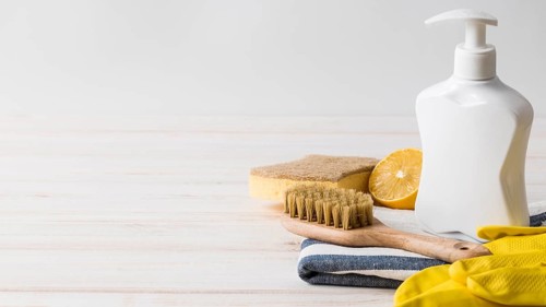 Eco cleaning products front view
