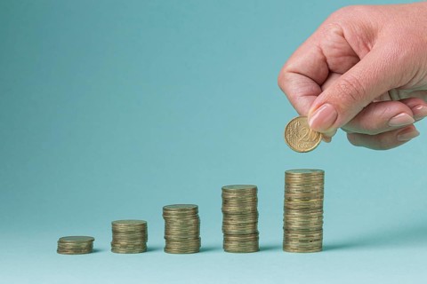 Pile coins forming graph