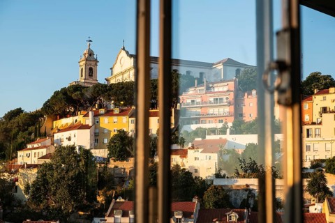 View of the Igreja da Graca in the evening light