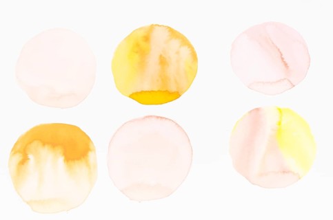Watercolor circle brushstrokes design white backdrop