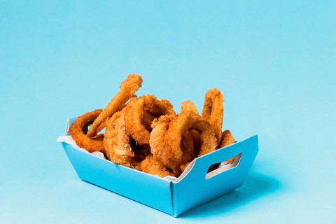Onion rings blue box
