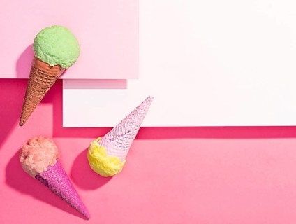 Top view ice cream table
