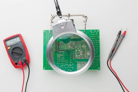 Close up circuit board repair