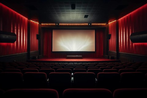 Cinema hall with big screen
