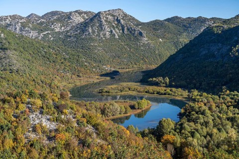 Landscape on the river Crnojevic near Rijeka Crnojevica