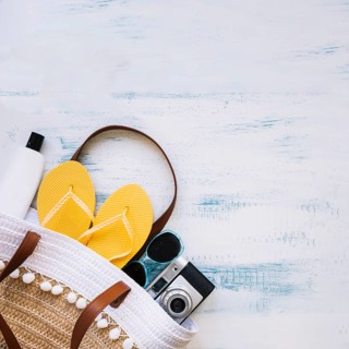 Summer composition with summer elements